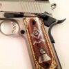 1911 custom wood grips gold silver Masonic All Seeing Eye Mason Logo Scroll