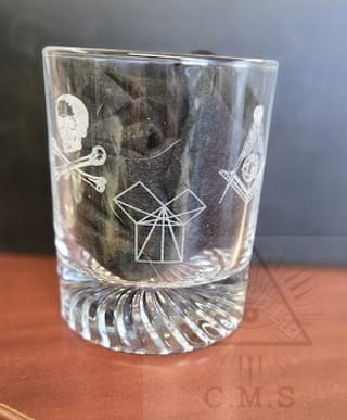 Masonic Symbol Whiskey Glass