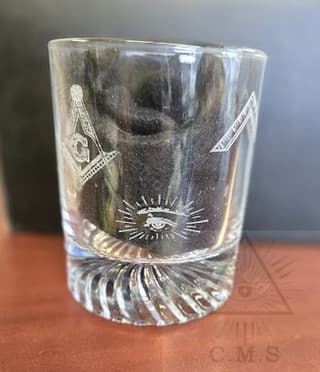 Masonic Symbol Whiskey Glass