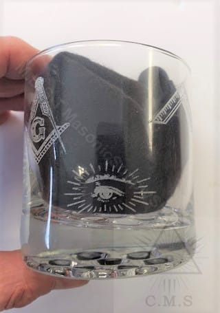 Masonic Symbol Whiskey Glass