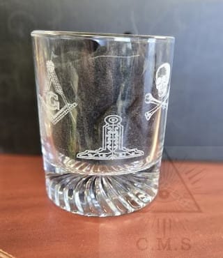 Masonic Symbol Whiskey Glass