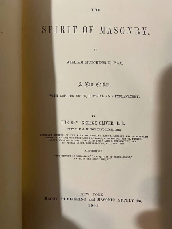 The Spirit of Masonry (1903 Hardcover SIGNED by Edgar Bristol).
