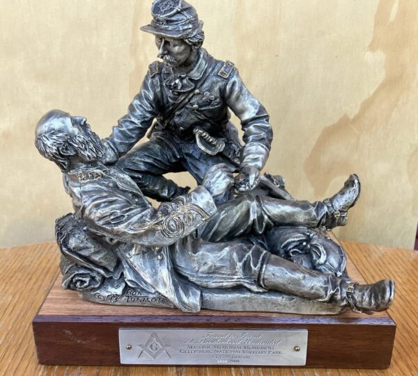 Ron Tunison "Friend to Friend" Civil War Gettysburg Masonic Sculpture Pewter LTD