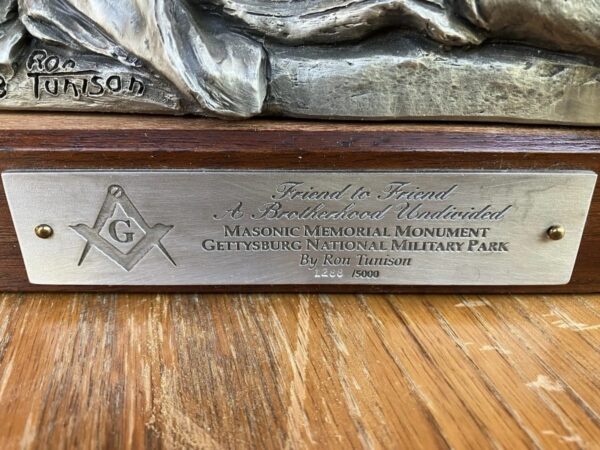 Ron Tunison "Friend to Friend" Civil War Gettysburg Masonic Sculpture Pewter LTD
