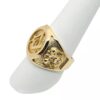 Solid 18K Yellow Gold Freemason Ring Masonic Double Headed Eagle, Size 5 -15