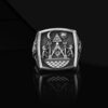 Mens Masonic 925 Sterling Silver Ring For Men, Master Mason Jewelry, Freemason Jewelry, Masonry Signet Ring, Masonic Handmade Rings for Man