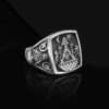 Mens Masonic 925 Sterling Silver Ring For Men, Master Mason Jewelry, Freemason Jewelry, Masonry Signet Ring, Masonic Handmade Rings for Man