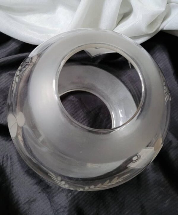 Rare Antique Masonic Cut Glass Globe Lamp Light Shade Freemasons Memorabilia Collectible Art Decor