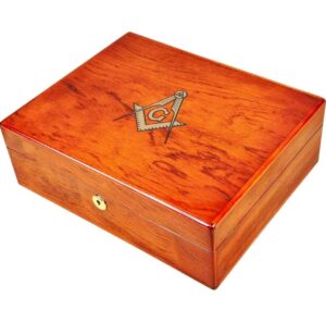Hillwood Rosewood Masonic Gents Valet Box with Lock.