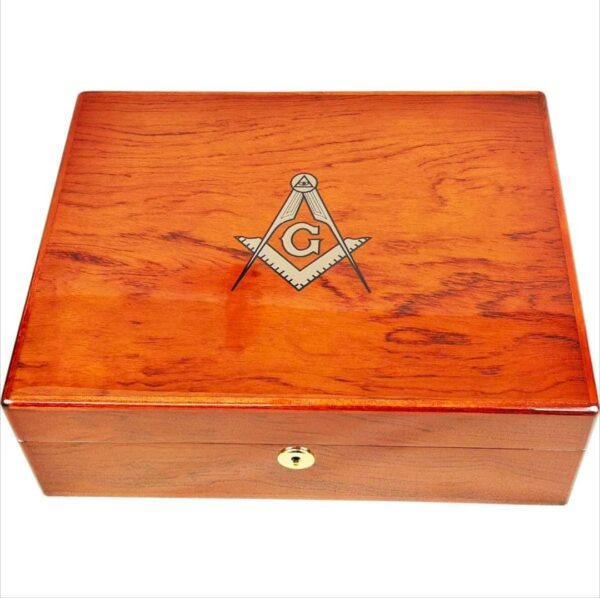 Hillwood Rosewood Masonic Gents Valet Box with Lock.