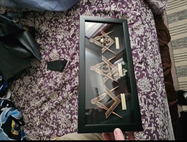 Masonic Square & campass Shadow Box