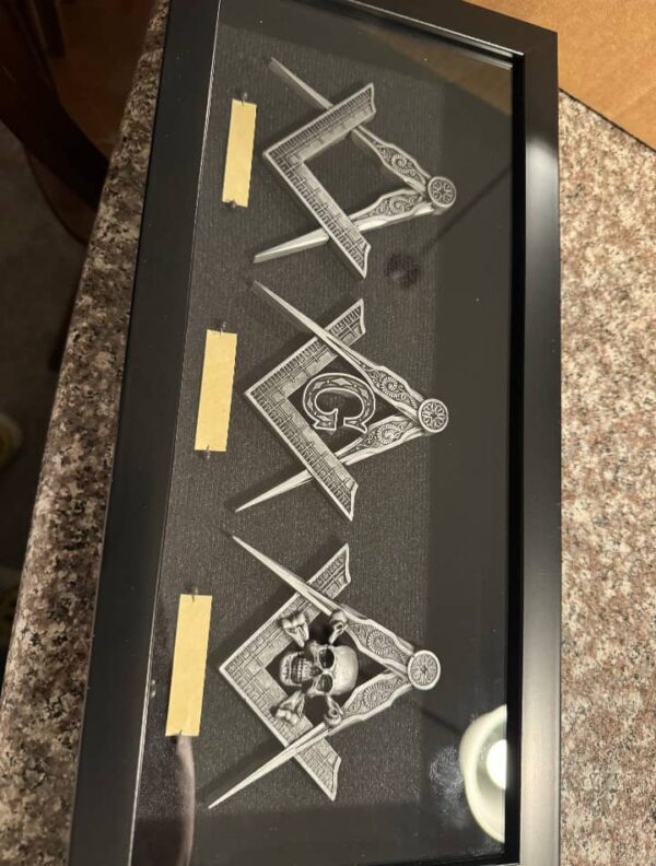 Masonic Square & campass Shadow Box