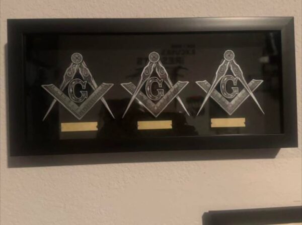 Masonic Square & campass Shadow Box