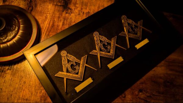 Masonic Square & campass Shadow Box