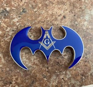 Blue and Silver Batman car Emblem