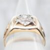 Men's Masonic Vintage Diamond Ring, Two Tone Masonic ...