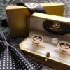 Freemason Gold Crystal Cufflinks Luxury Set for Masonic any Lodge Cuff Links Brotherhood Luxurious Cased Freemasons Compass Boxed Gifts