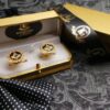 Freemason Gold Crystal Cufflinks Luxury Set for Masonic any Lodge Cuff Links Brotherhood Luxurious Cased Freemasons Compass Boxed Gifts