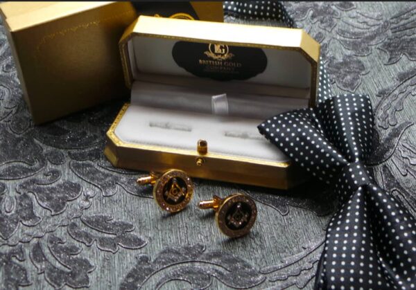 Freemason Gold Crystal Cufflinks Luxury Set for Masonic any Lodge Cuff Links Brotherhood Luxurious Cased Freemasons Compass Boxed Gifts