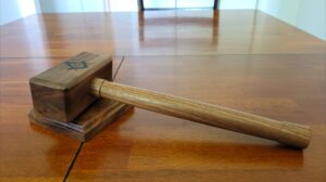 Masonic Gavel with Sounding Block - Solid Walnut - Hand Made