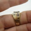 Antique 10K Gold Shriner 32nd degree Masonic diamond cluster 10.5 RING Sword 13g