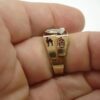Antique 10K Gold Shriner 32nd degree Masonic diamond cluster 10.5 RING Sword 13g