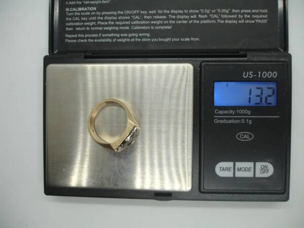 Antique 10K Gold Shriner 32nd degree Masonic diamond cluster 10.5 RING Sword 13g