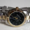 MEN'S GOLD FINISH STRETCH BAND MASON BLACK DIAL FASHION DRESSY CASUAL WATCH