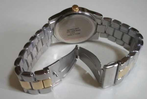MEN'S GOLD FINISH STRETCH BAND MASON BLACK DIAL FASHION DRESSY CASUAL WATCH